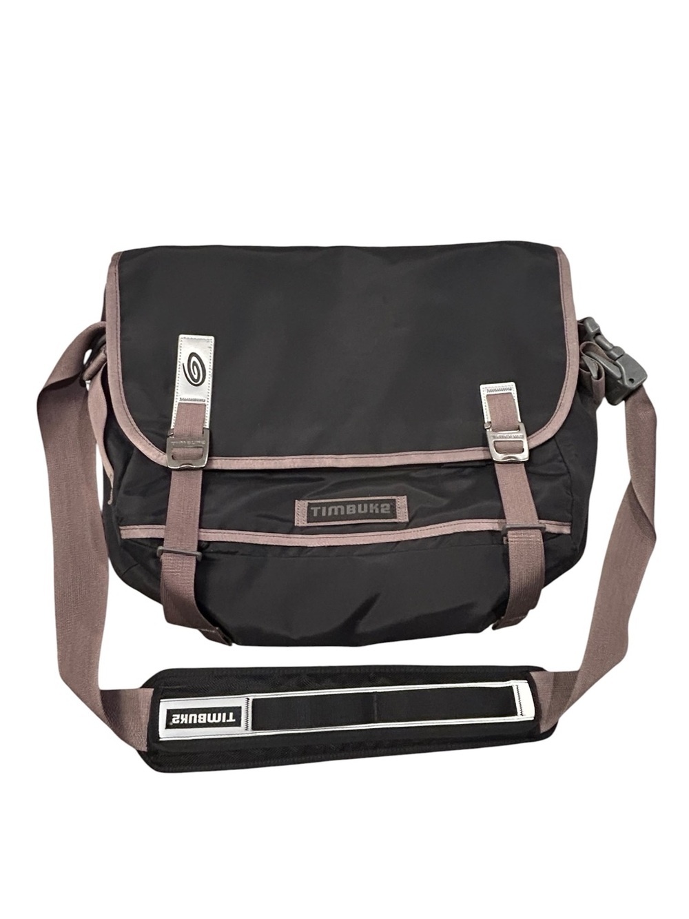 Timbuk2 Command Black Messenger Bag Taupe Trim EUC Laptop Travel TSA Business